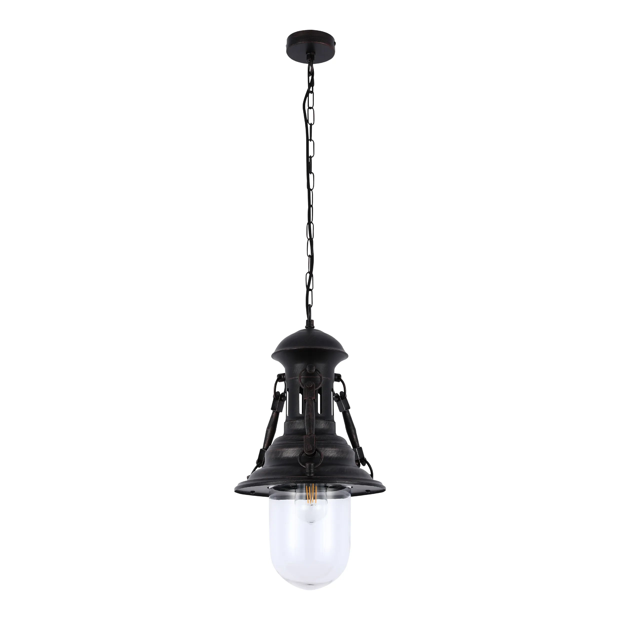 Lámpara Colgante Vintage Industrial con Cúpula Negra E27