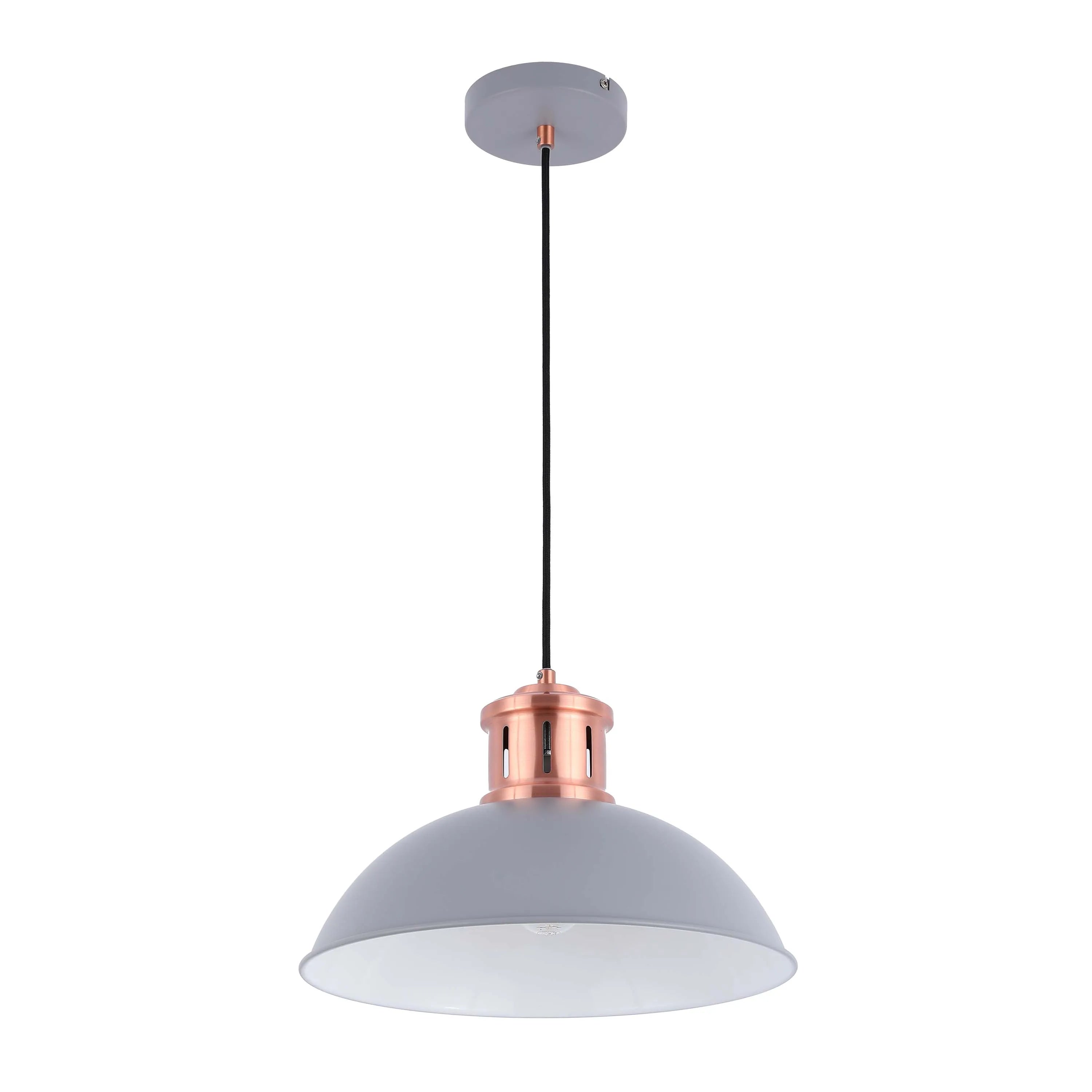Lámpara colgante tipo cúpula con acabado en cobre - Casquillo E27, regulable, 370 mm de diámetro