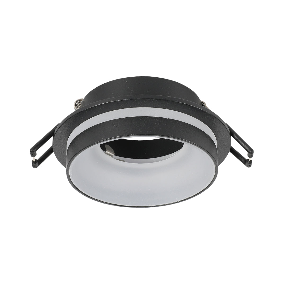 Luz empotrada de aluminio con acrílico dual y borde a juego, ideal para salas modernas y oficinas elegantes.