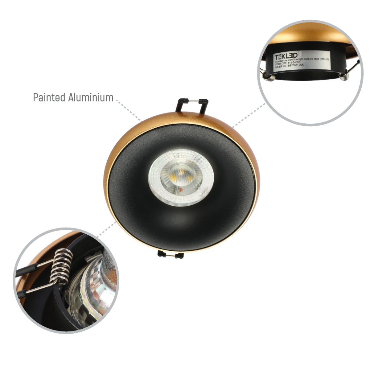 Imagen del downlight fijo de aluminio fundido con bisel acentuado, ideal para oficinas con decoración moderna y minimalista.