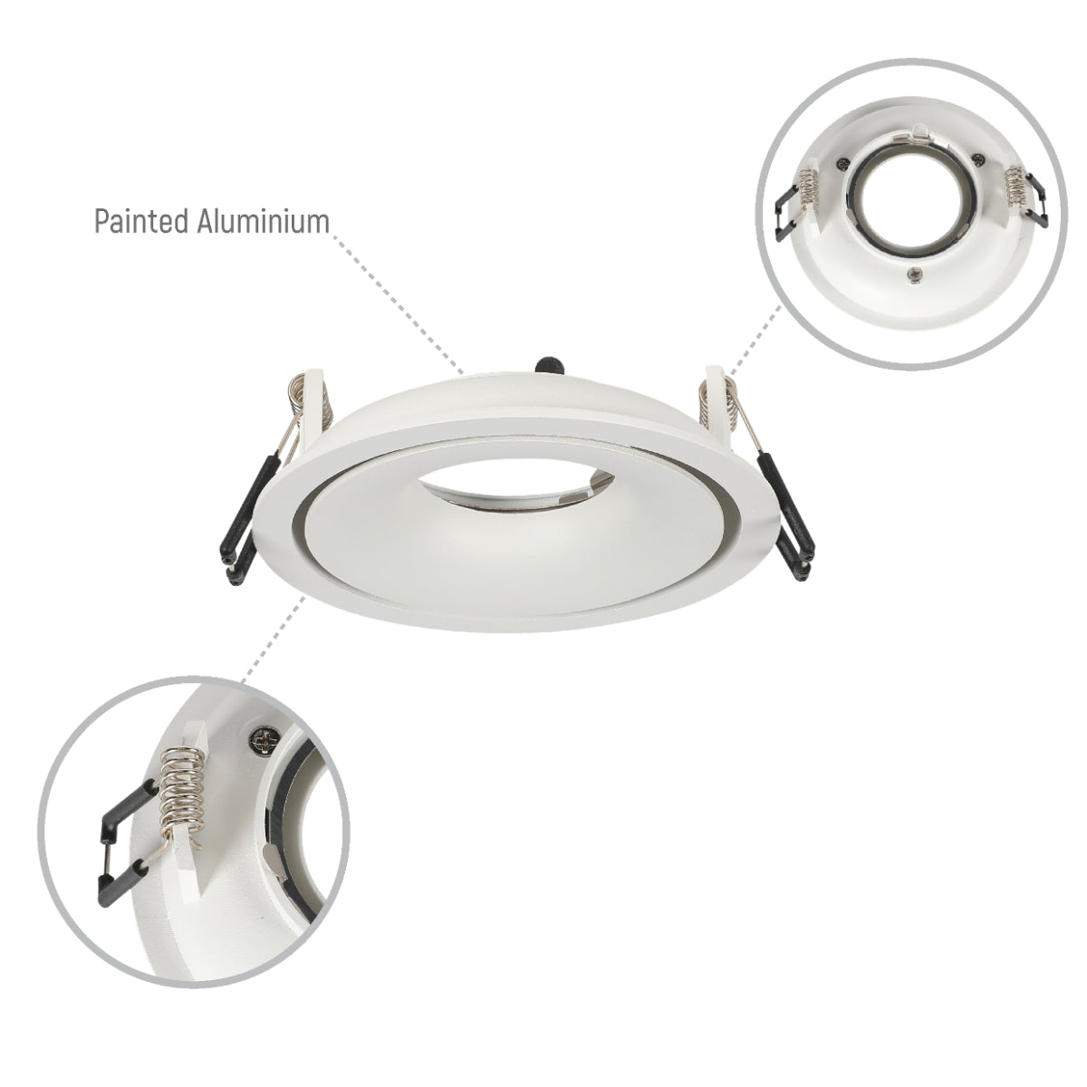 Imagen de un empotrable de diseño dual para iluminación de cúpulas, ideal para salas modernas y espacios elegantes.
