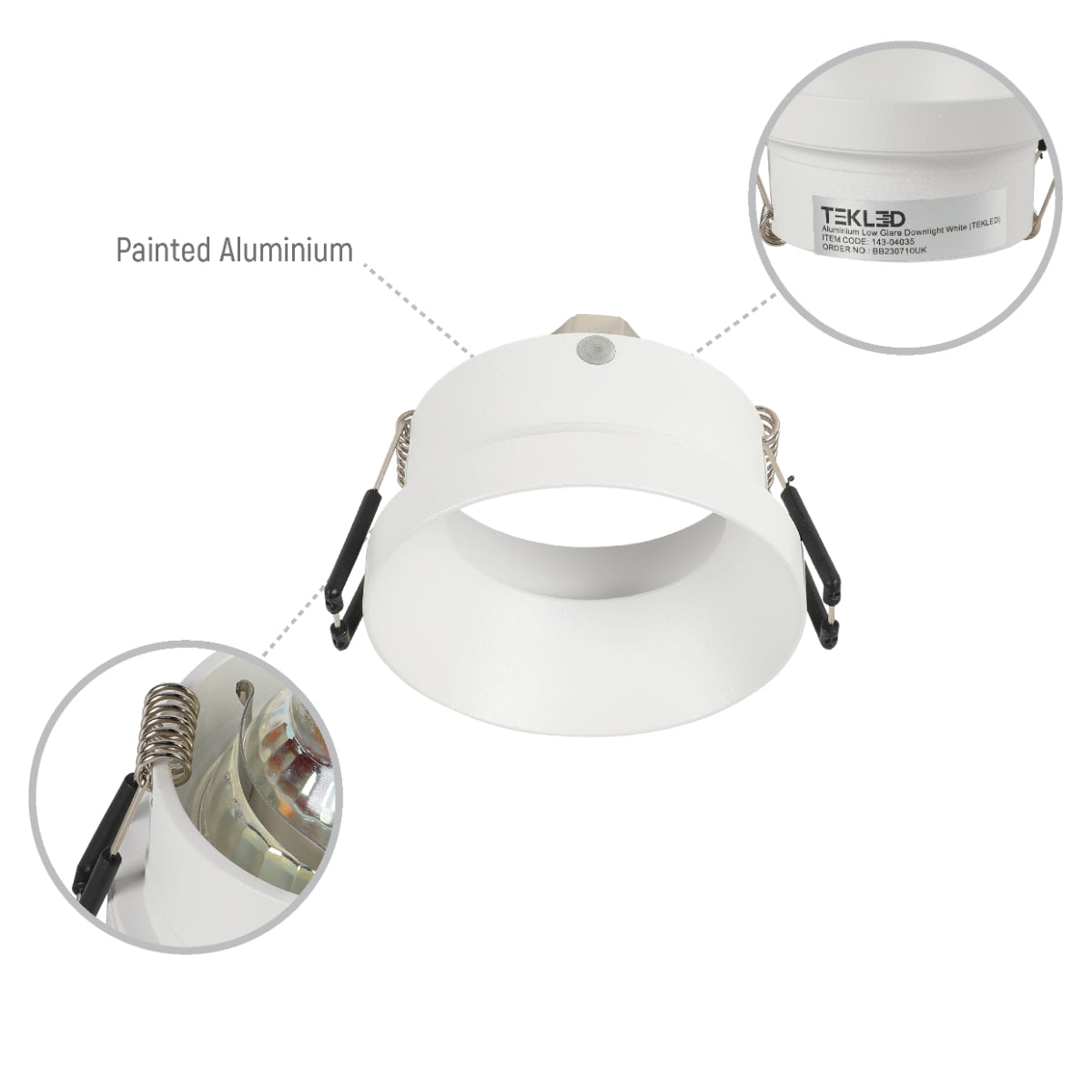 Imagen principal de un downlight empotrado moderno de aluminio, perfecto para espacios contemporáneos con bajo UGR. Ideal para ambientes acogedores.