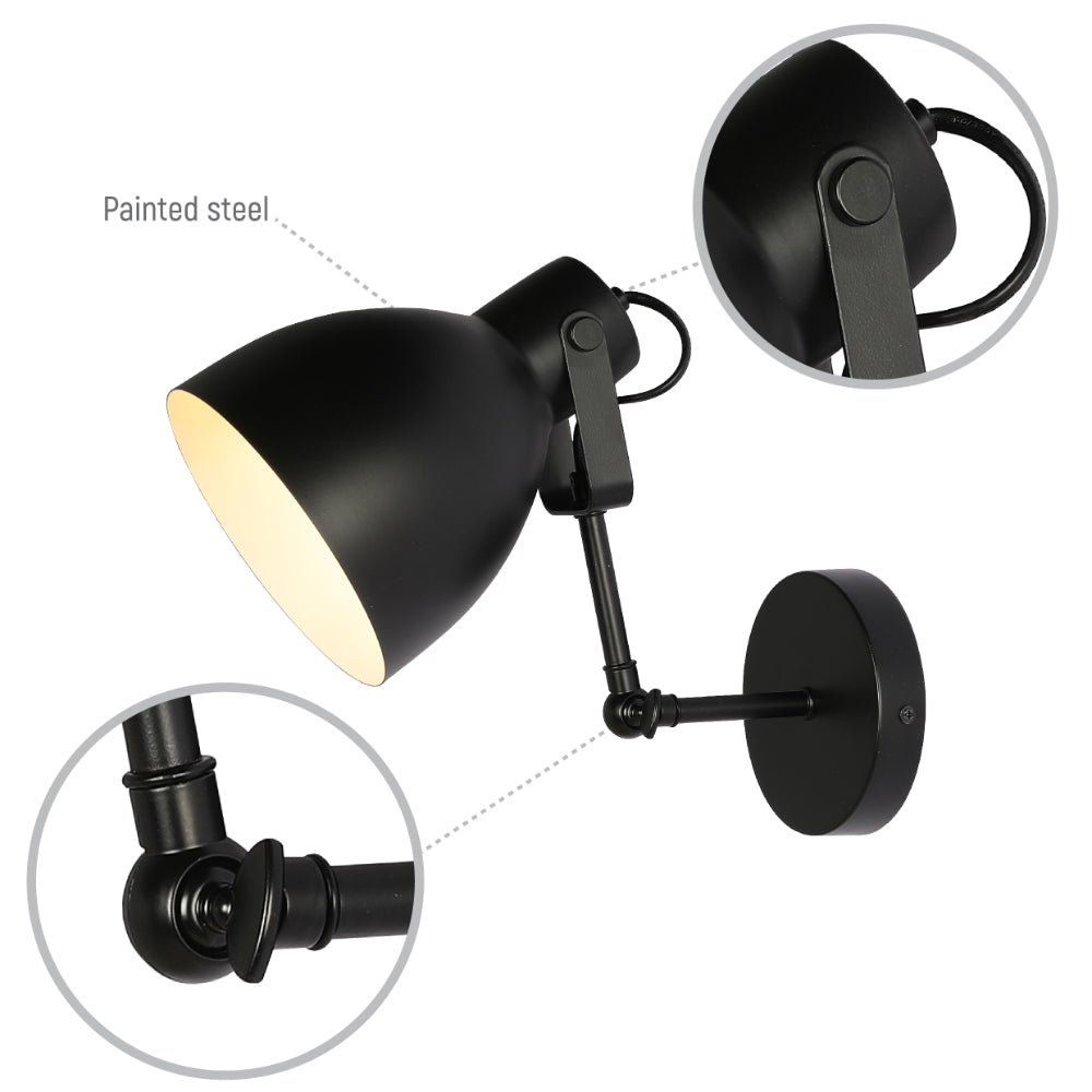 Lámpara de pared regulable estilo nórdico, ideal para espacios contemporáneos y oficinas modernas.