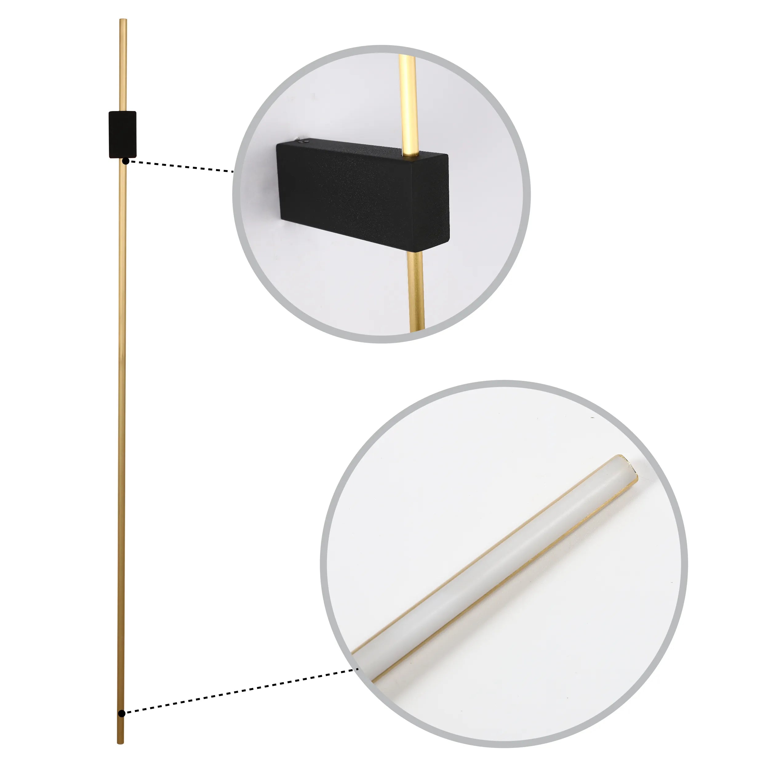 Aplique de Pared LED Aurora Slimline – Minimalista Moderno en Negro y Dorado