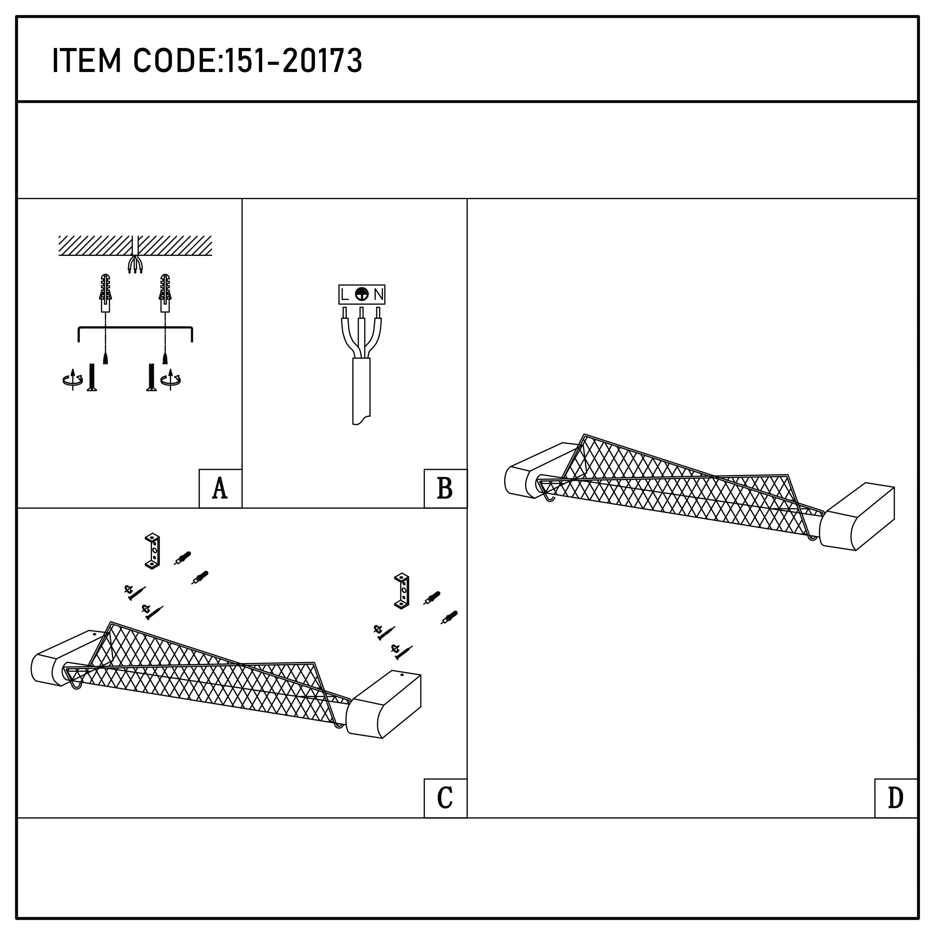 Lámpara de pared dorada con diseño cruzado – 390 mm de ancho, LED integrado de 6W, 3000K luz blanca cálida