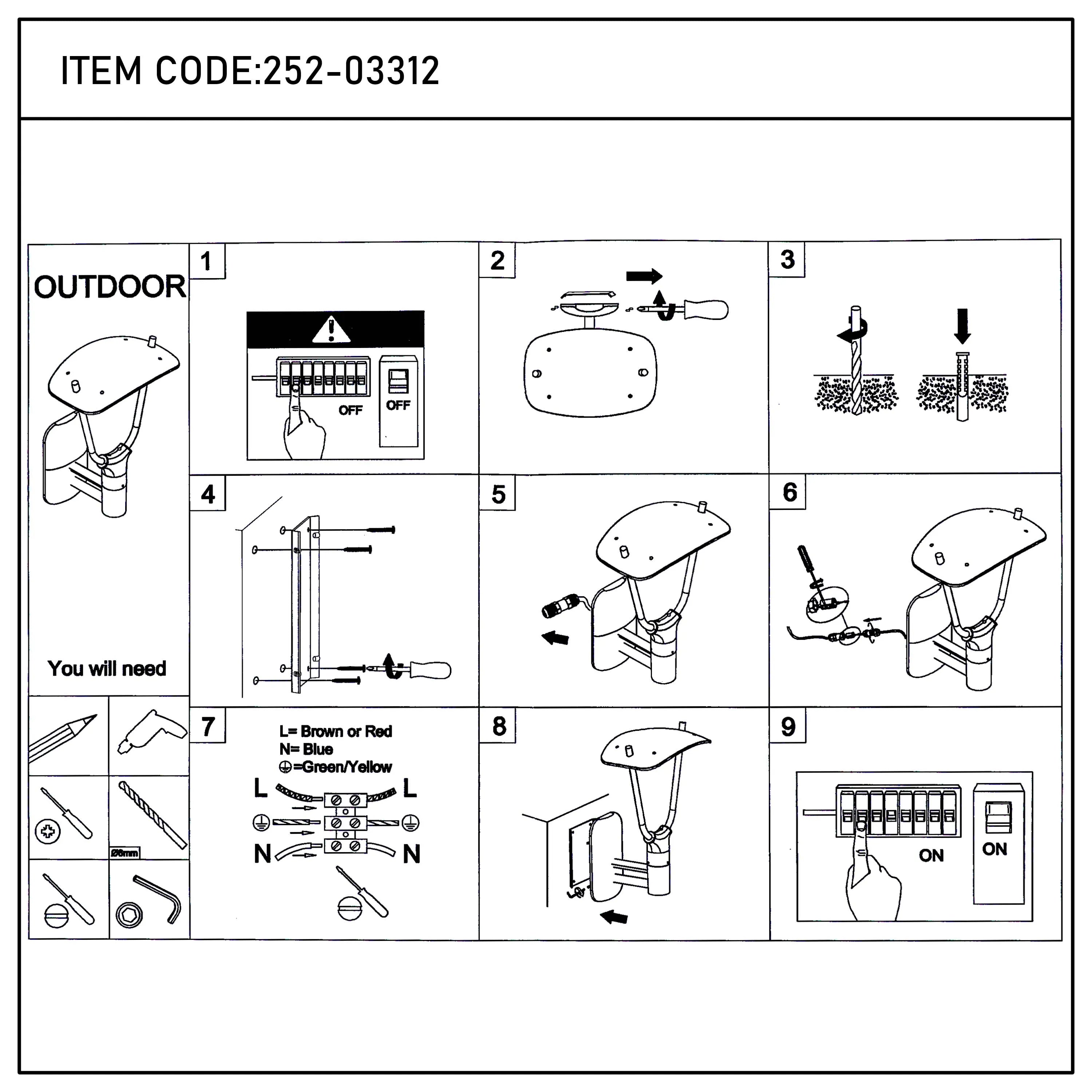 Lámpara de pared moderna gris para exterior con grado de protección IP65