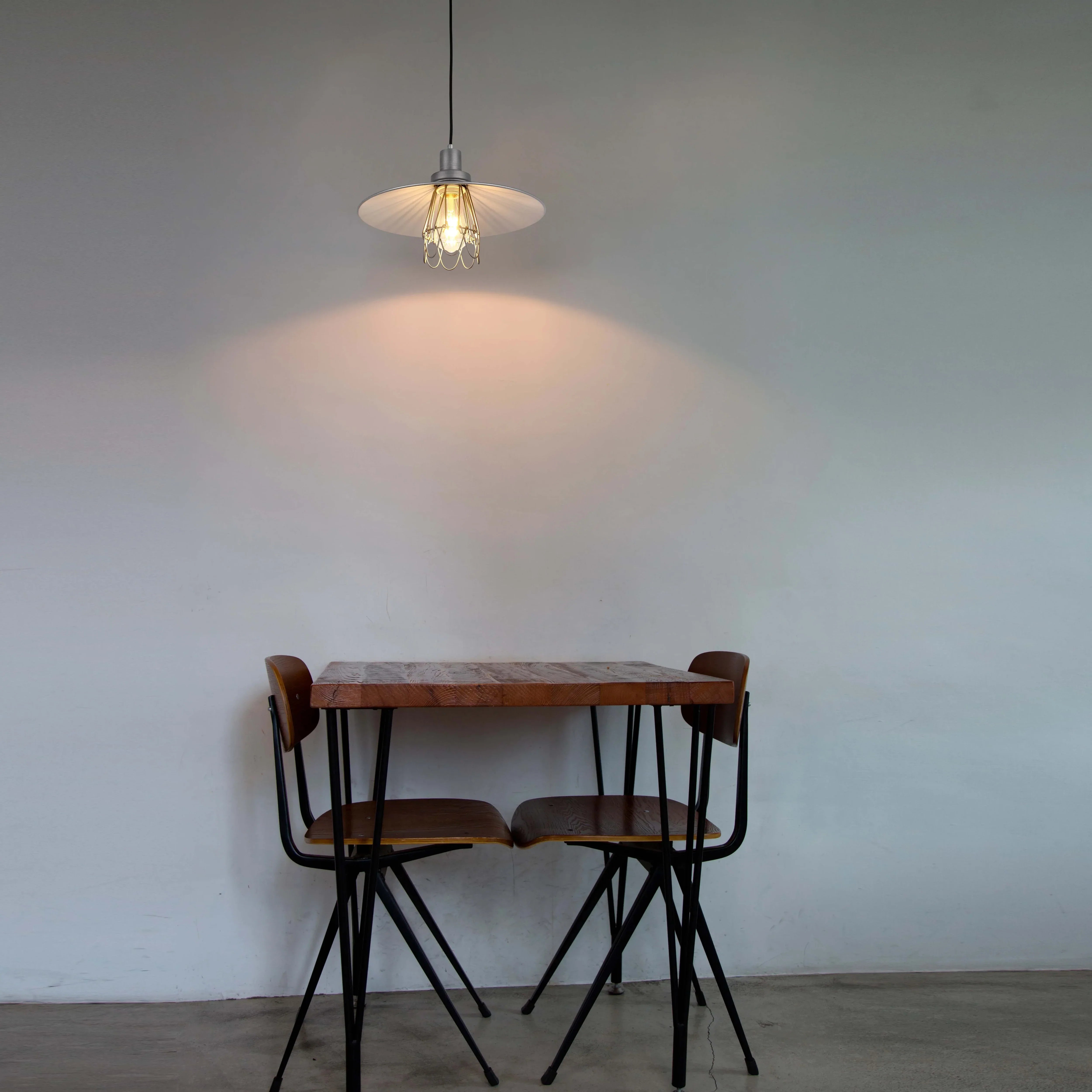 Lámpara Colgante Estilo Vintage Industrial con Jaula Metálica Gris E27