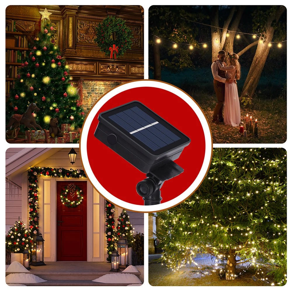 Christmas decorations using Lyra Solar Globe 30 LEDs 65m Warm White String Light