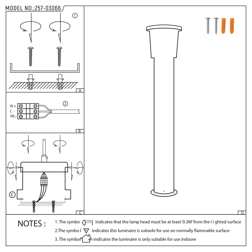 Manual de usuario para Luz de Bolardo LED HaloGlow 12W Blanco Cálido-257-03066
