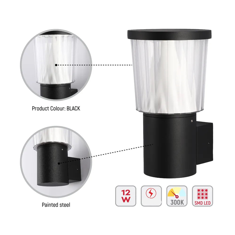 Detalles del Farol de Pared LED HaloGlow – Luz Cálida 12W-183-03474
