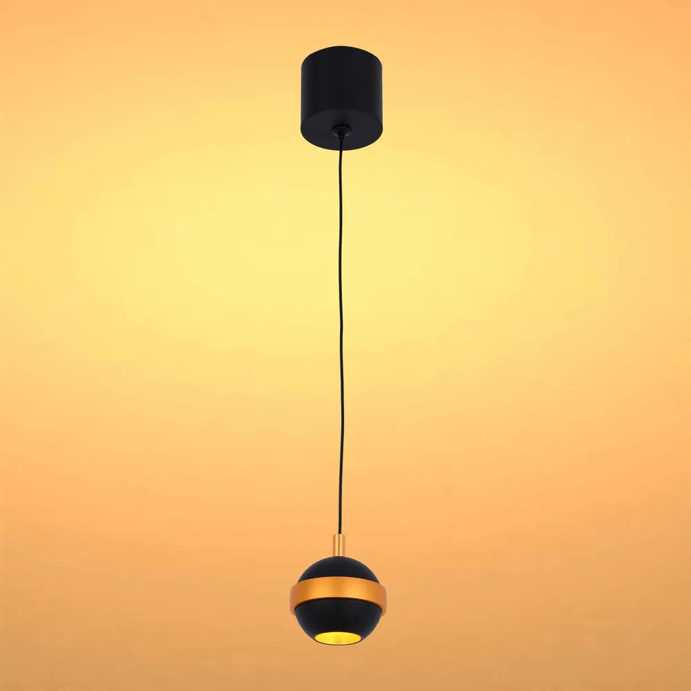 Luz colgante TEKLED Helios LED con acento dorado 3W Blanco cálido--150-19068