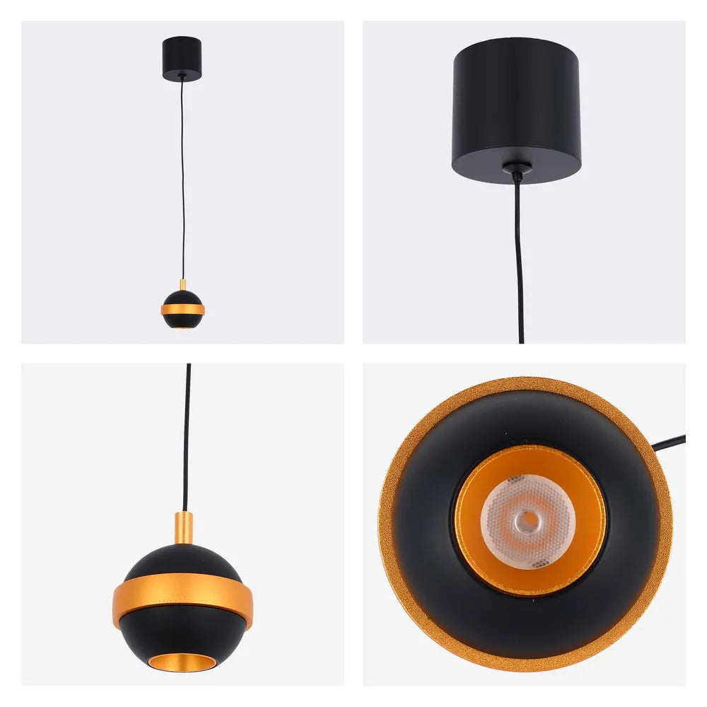 Detalles del Downlight Colgante LED Helios con Acento Dorado 3W Blanco Cálido-150-19068
