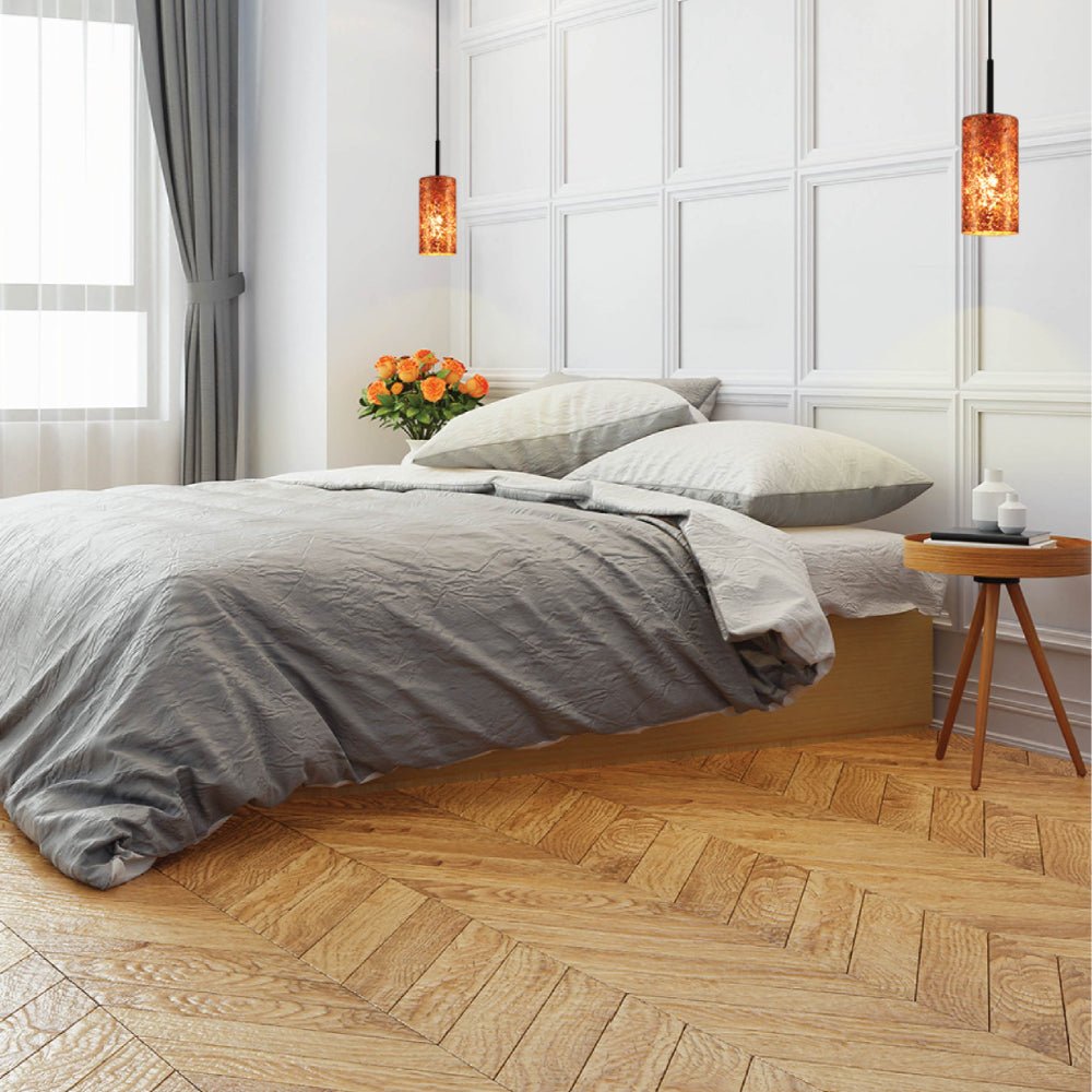 More interior usage of Nebula Copper Cylinder Glass Pendant Ceiling Light with E27 Fitting | TEKLED 158-19760