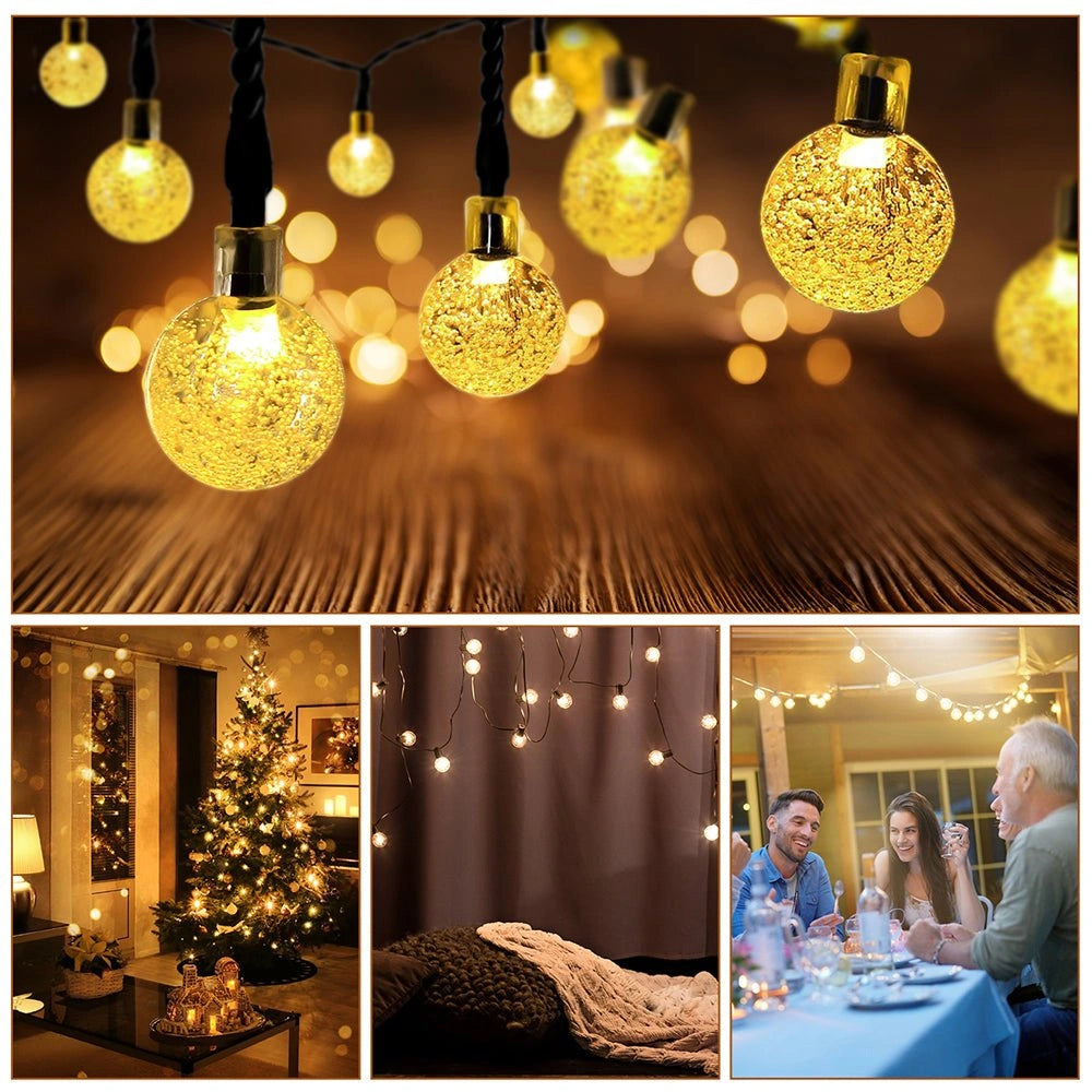Decorations using Lyra Solar Globe 60 LEDs 14m Warm White LED String Light