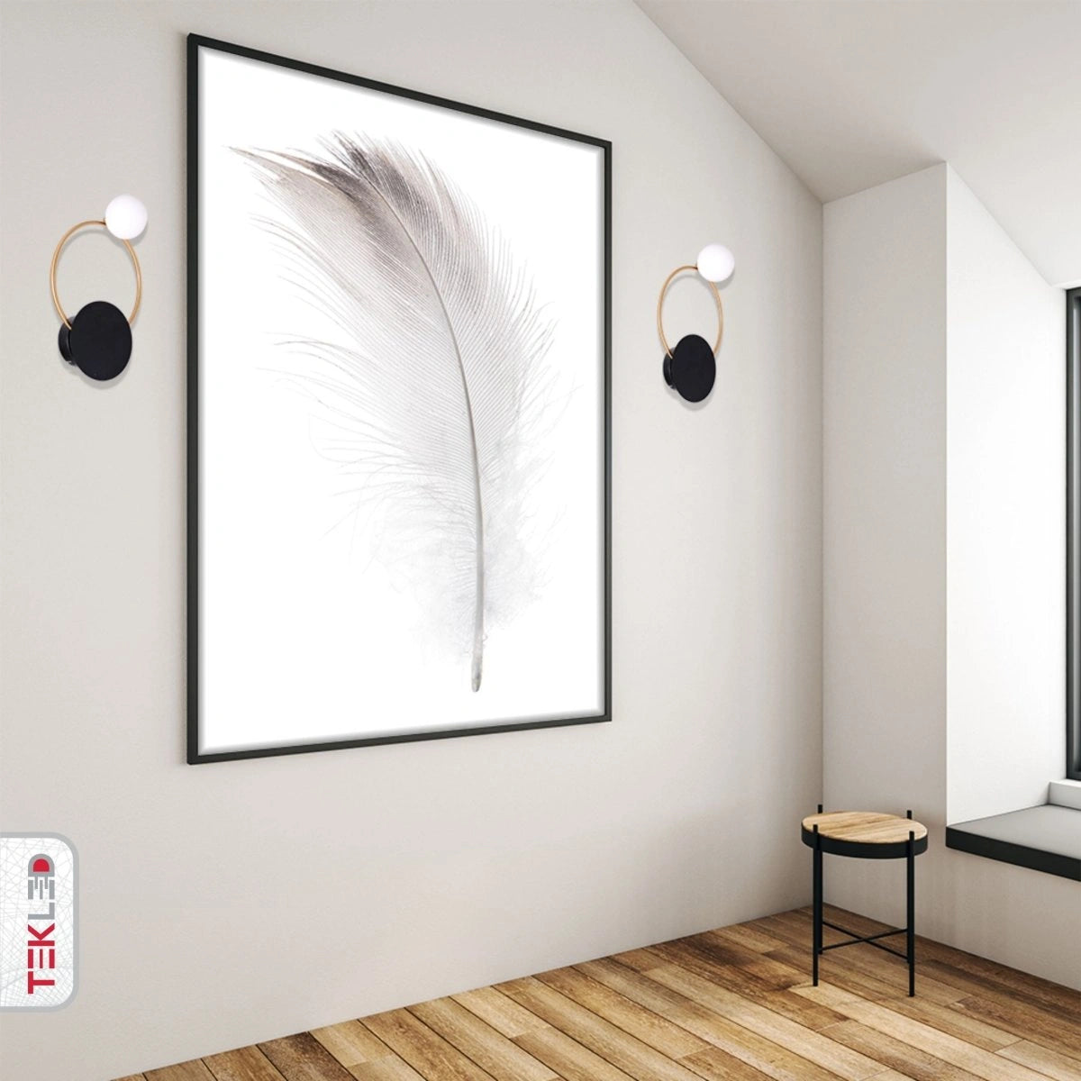 Indoor usage of Earth and Moon Wall Light with G4 and G9 Fittings in Black White Gold | TEKLED 151-19738