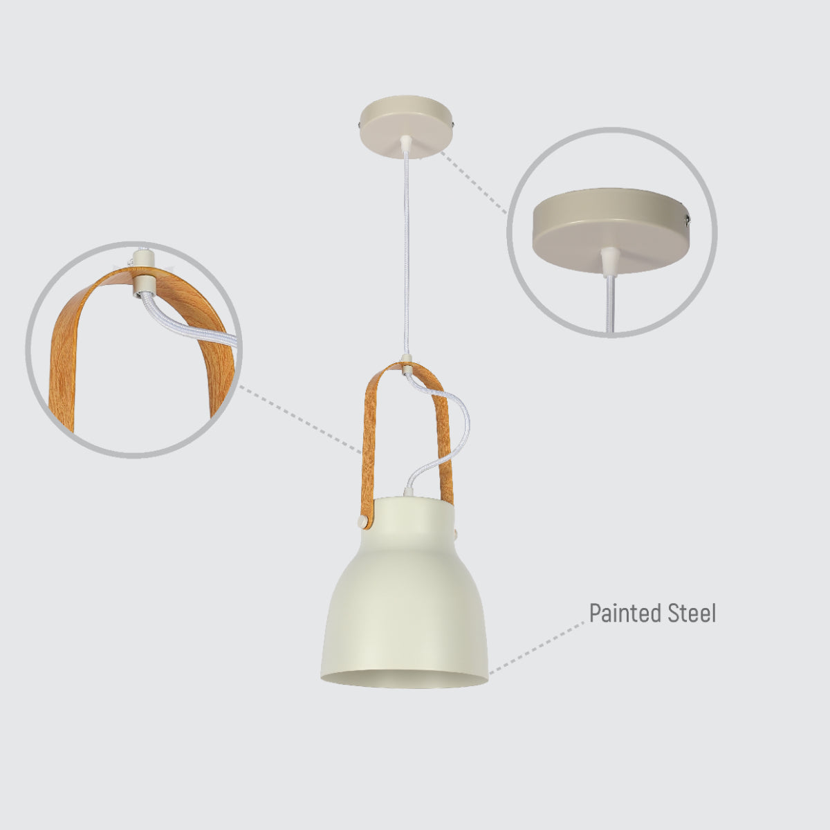 Luz colgante nórdica tipo cono, ideal para comedores modernos, combina funcionalidad y estilo elegante en cualquier espacio.