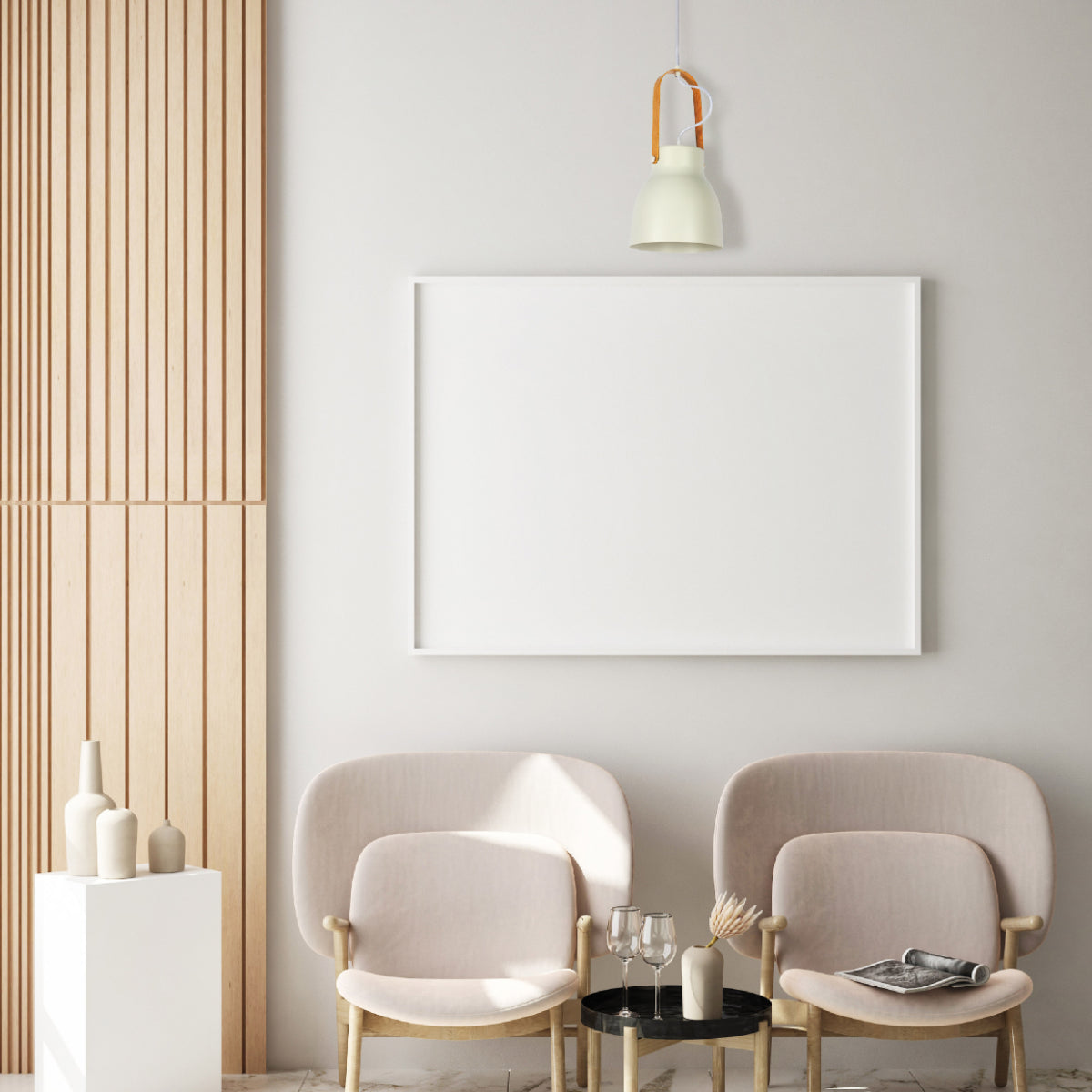 Lámpara colgante nórdica en forma de cono, ideal para espacios modernos como comedores o cocinas, aportando un toque elegante.