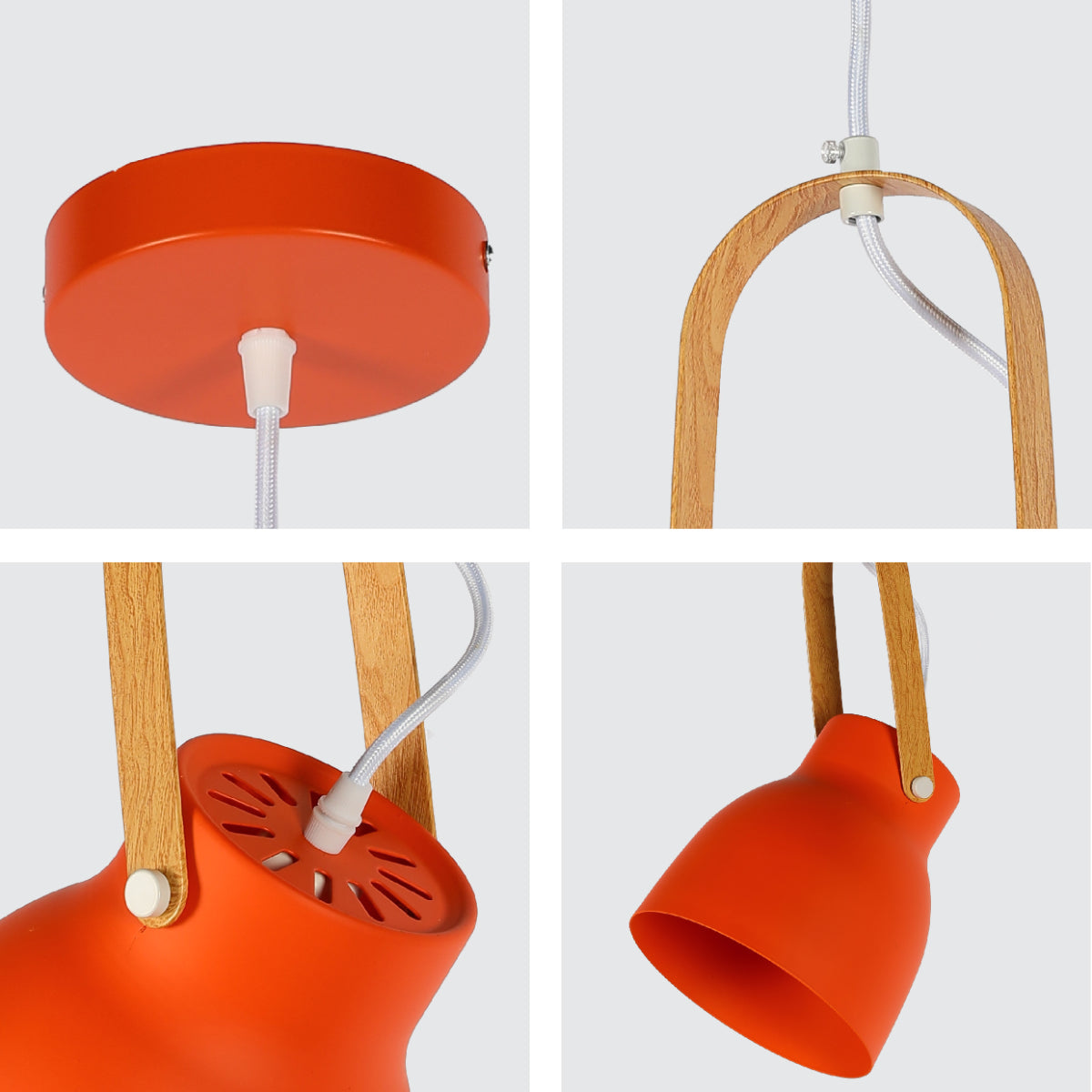 Acercamiento a la lámpara colgante Narvik, estilo nórdico, ideal para cocinas modernas y comedores, destacando su diseño minimalista.