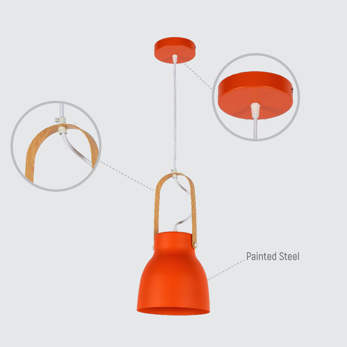 Imagen del elegante plafón cónico Narvik, ideal para iluminar comedores con un estilo nórdico moderno.