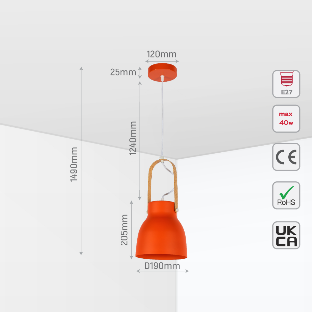 Lámpara colgante de cono nórdico, ideal para cocinas modernas con decoración minimalista y elegante.