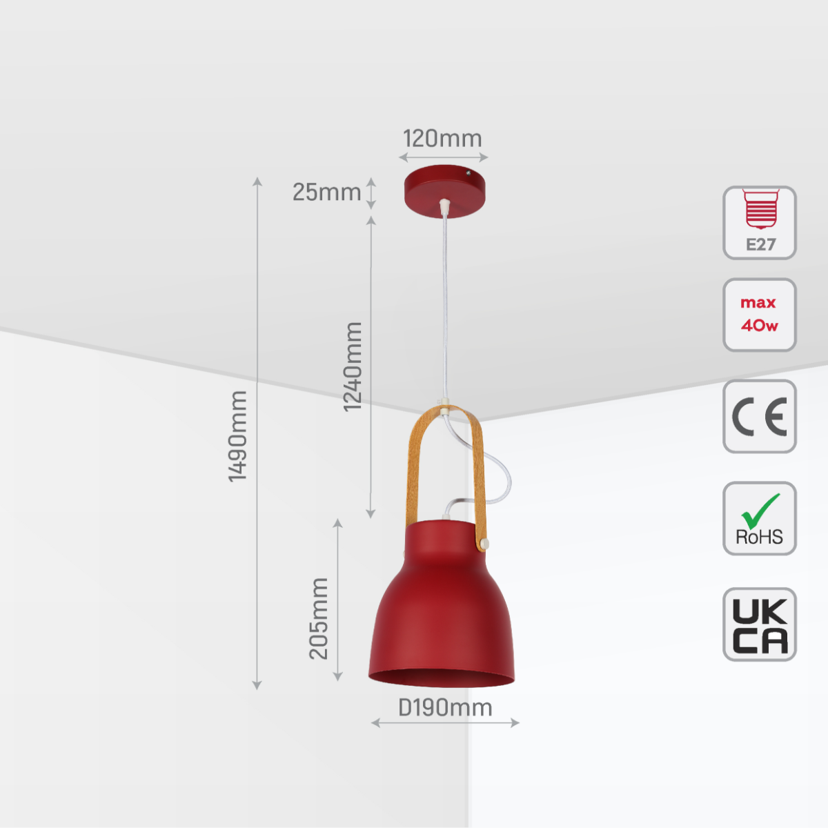 Lámpara colgante cone nórdica, ideal para cocinas y comedores con estilo moderno y elegante.