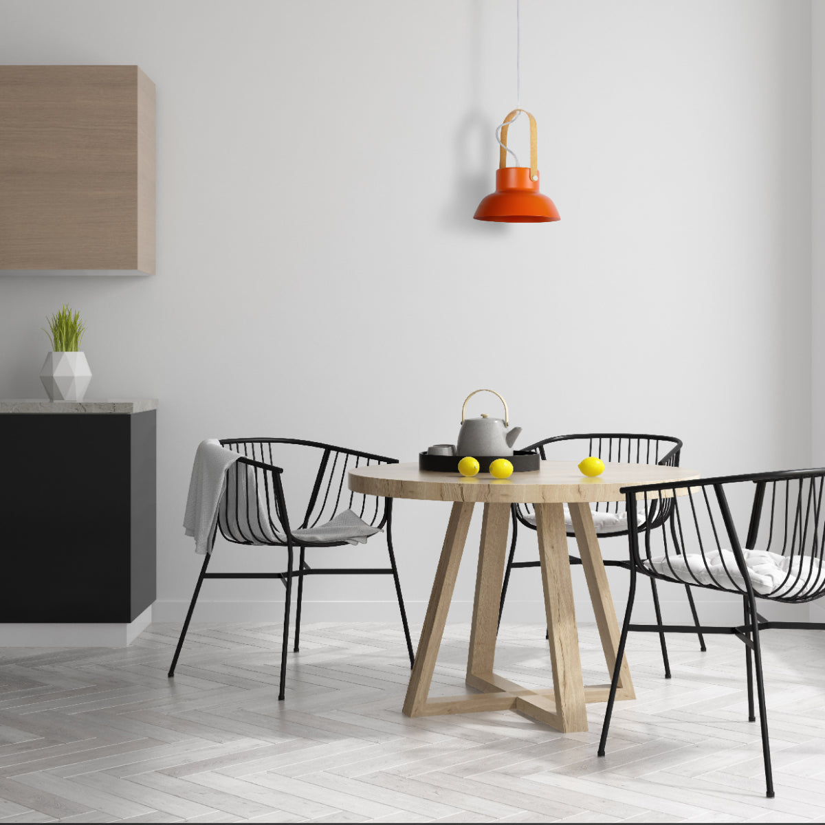 Lámpara colgante cónica estilo nórdico, perfecta para oficinas modernas y comedores con decoración minimalista.