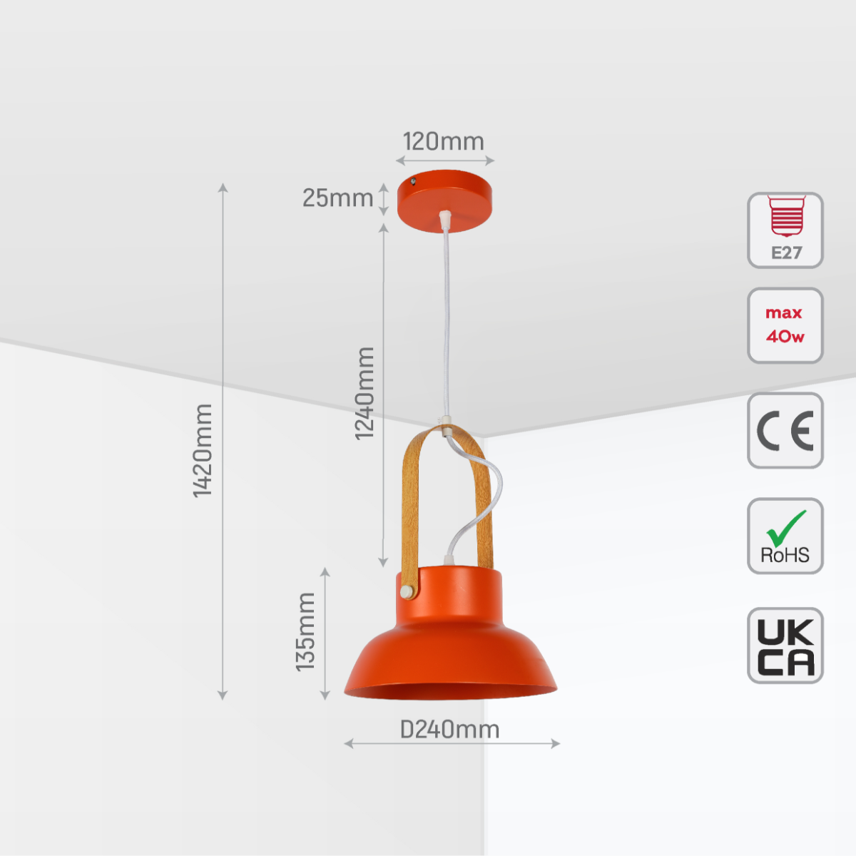 Luz colgante cónica nórdica versátil, ideal para espacios contemporáneos como cocinas o salas de estar con decoración minimalista.