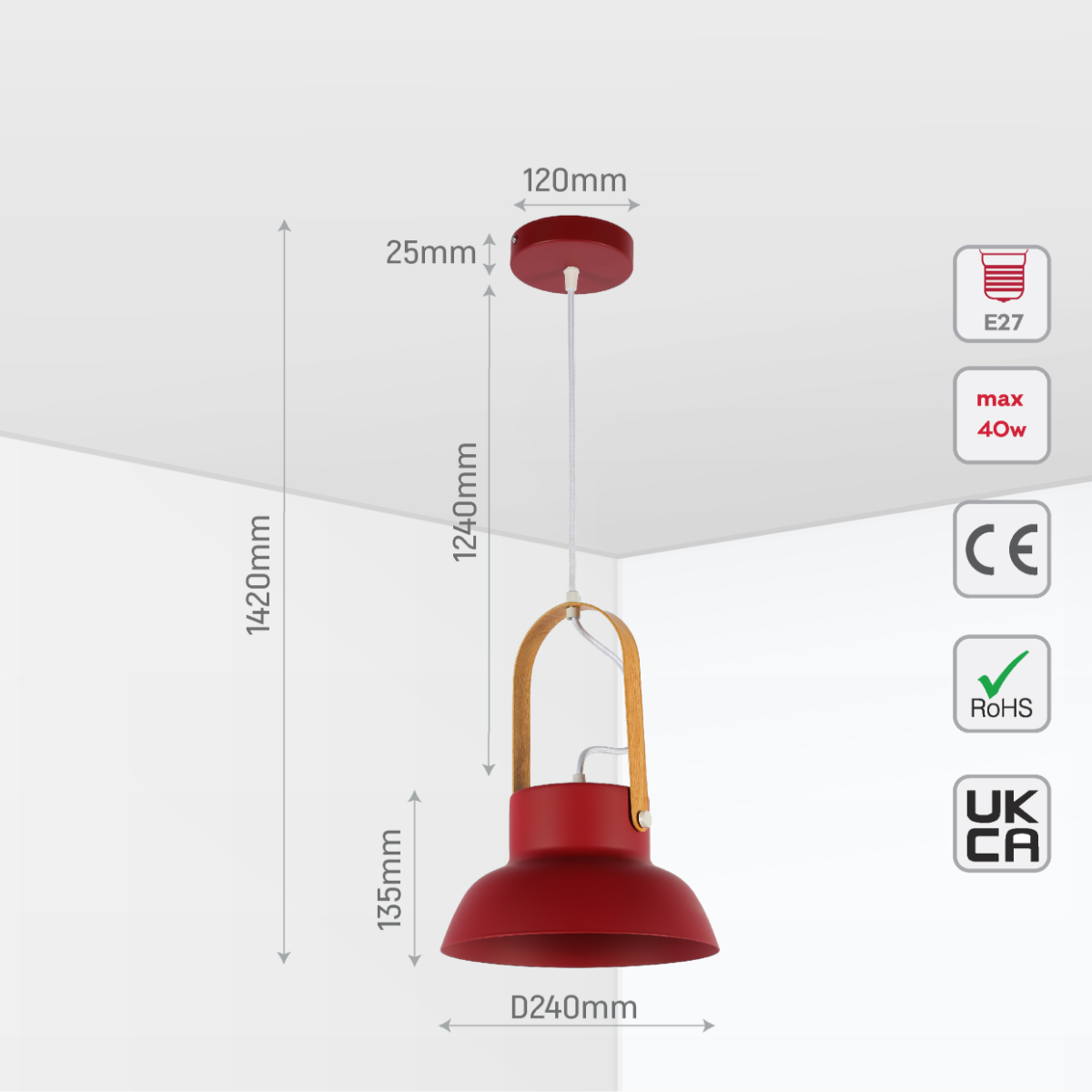 Imagen principal de una lámpara colgante de cono nórdico, ideal para cocinas modernas y comedores con estilo escandinavo.