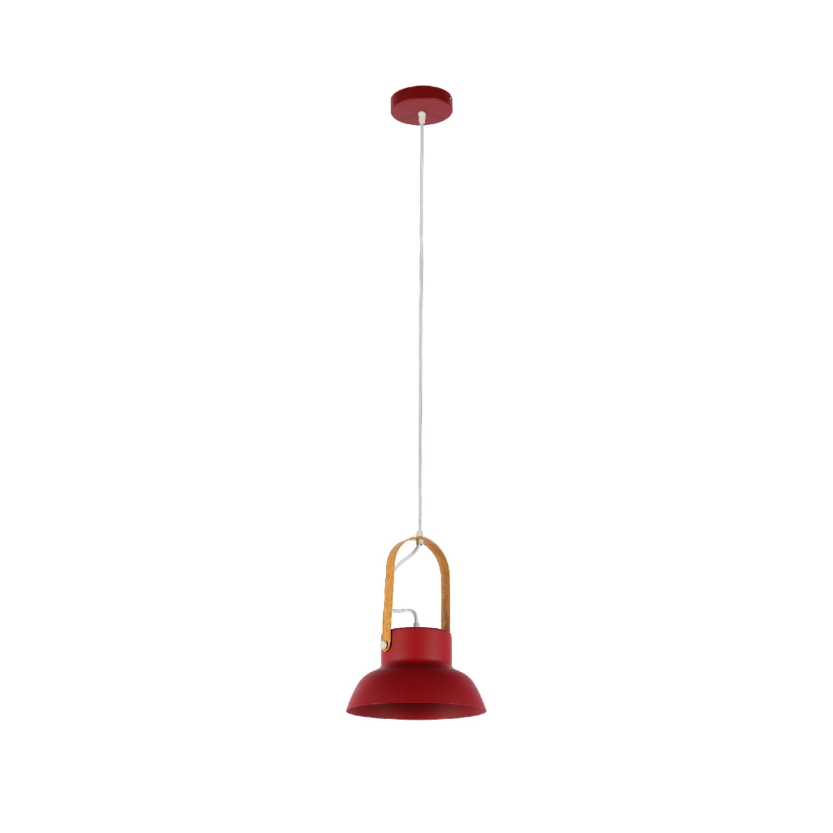 Lámpara colgante en forma de cono de estilo nórdico, perfecta para espacios modernos como comedores o cocinas. Ideal para iluminación funcional.
