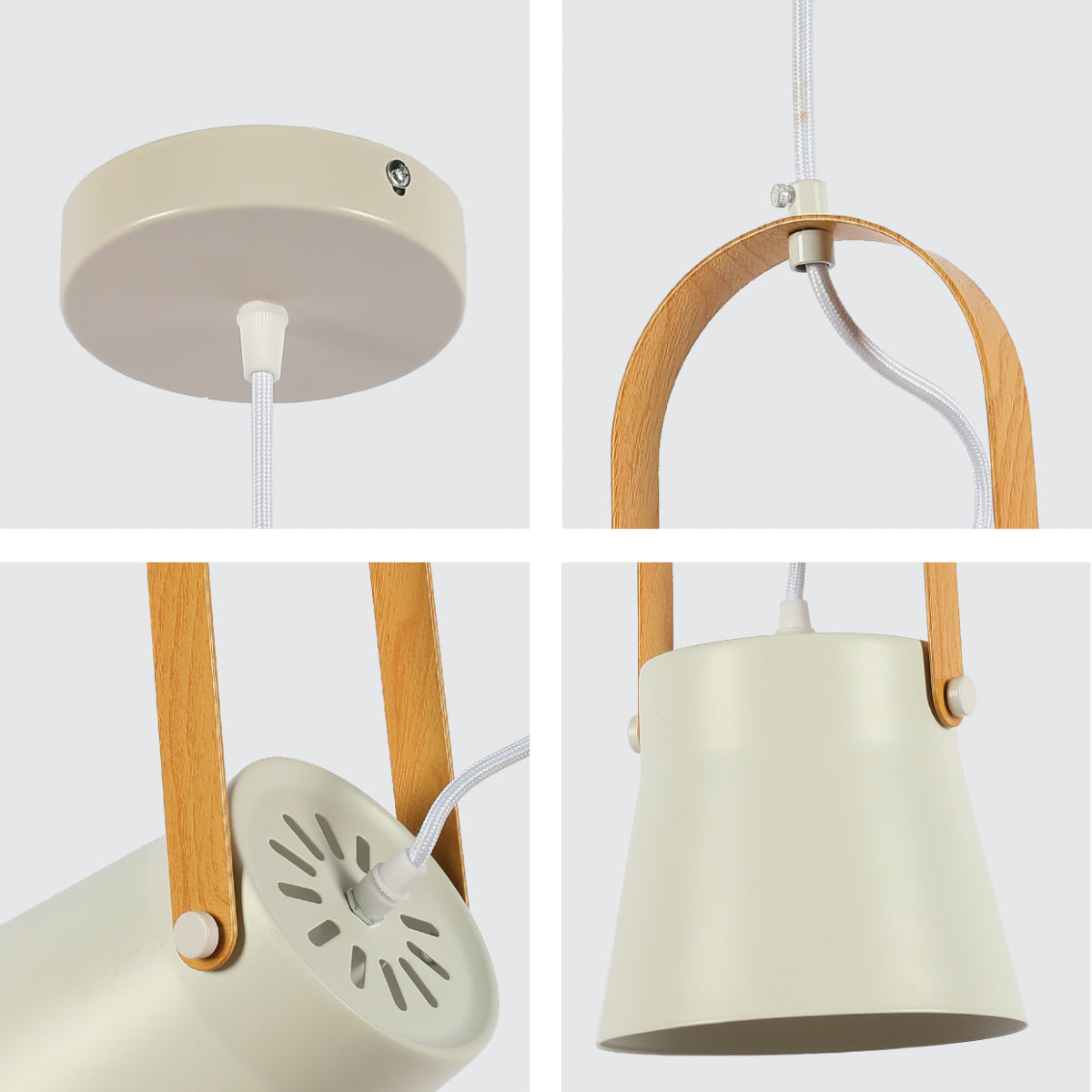 Primer plano de la lámpara colgante Narvik de diseño nórdico, ideal para iluminar comedores modernos con su atractivo minimalista.