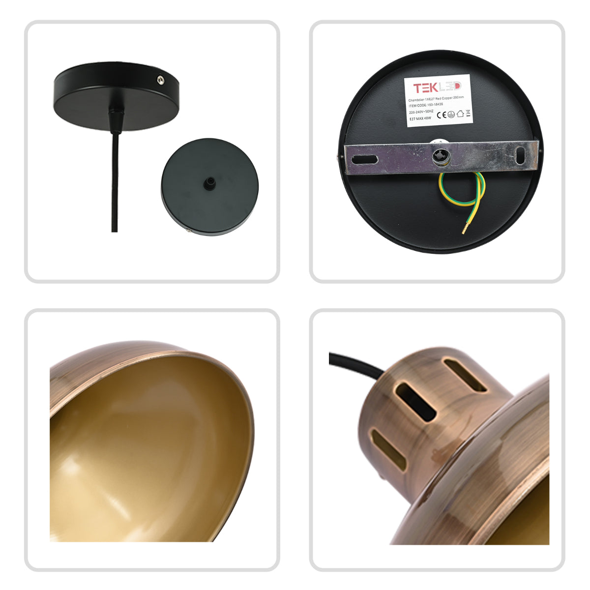 Detalle en primer plano de la lámpara colgante de domo de cebolla, ideal para espacios rústicos y acogedores.