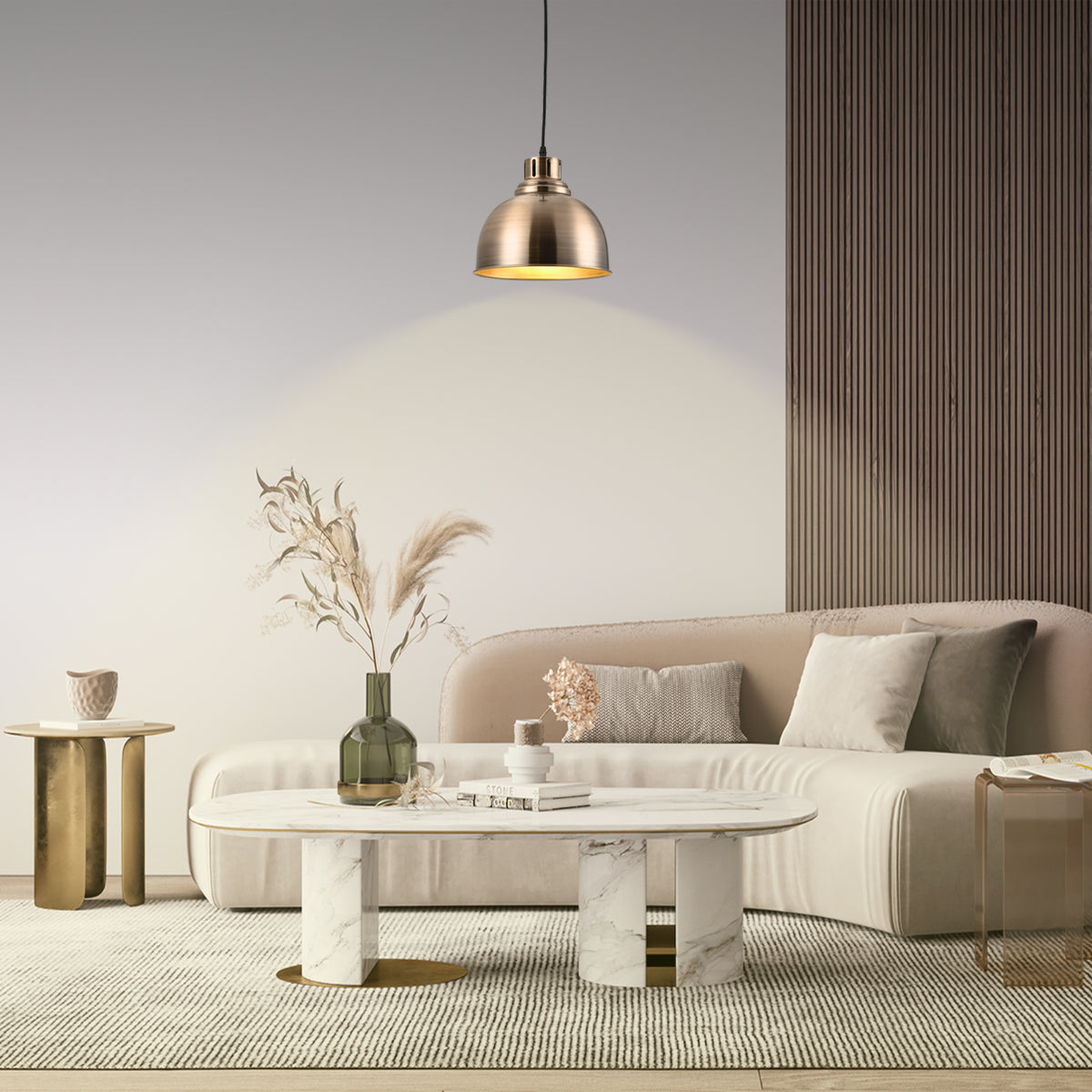 Lámpara colgante de dome clásica, ideal para comedores con estilo atemporal y elegante. Perfecta para iluminar cenas.