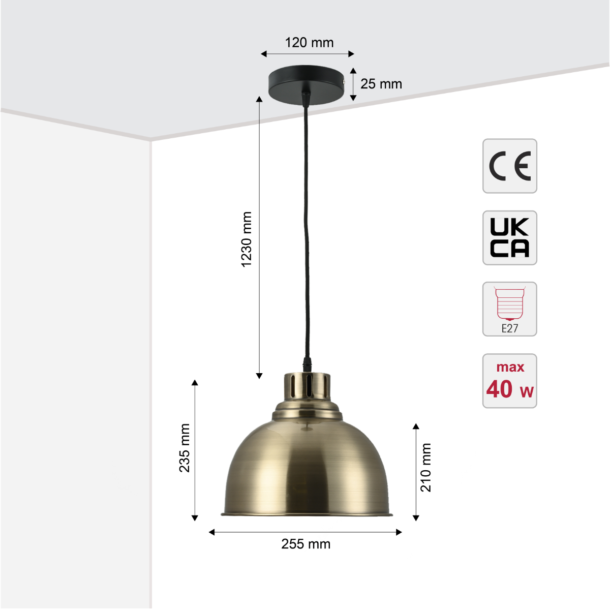 Lámpara colgante de metal con diseño clásico, ideal para comedores de estilo vintage y con ambiente acogedor.