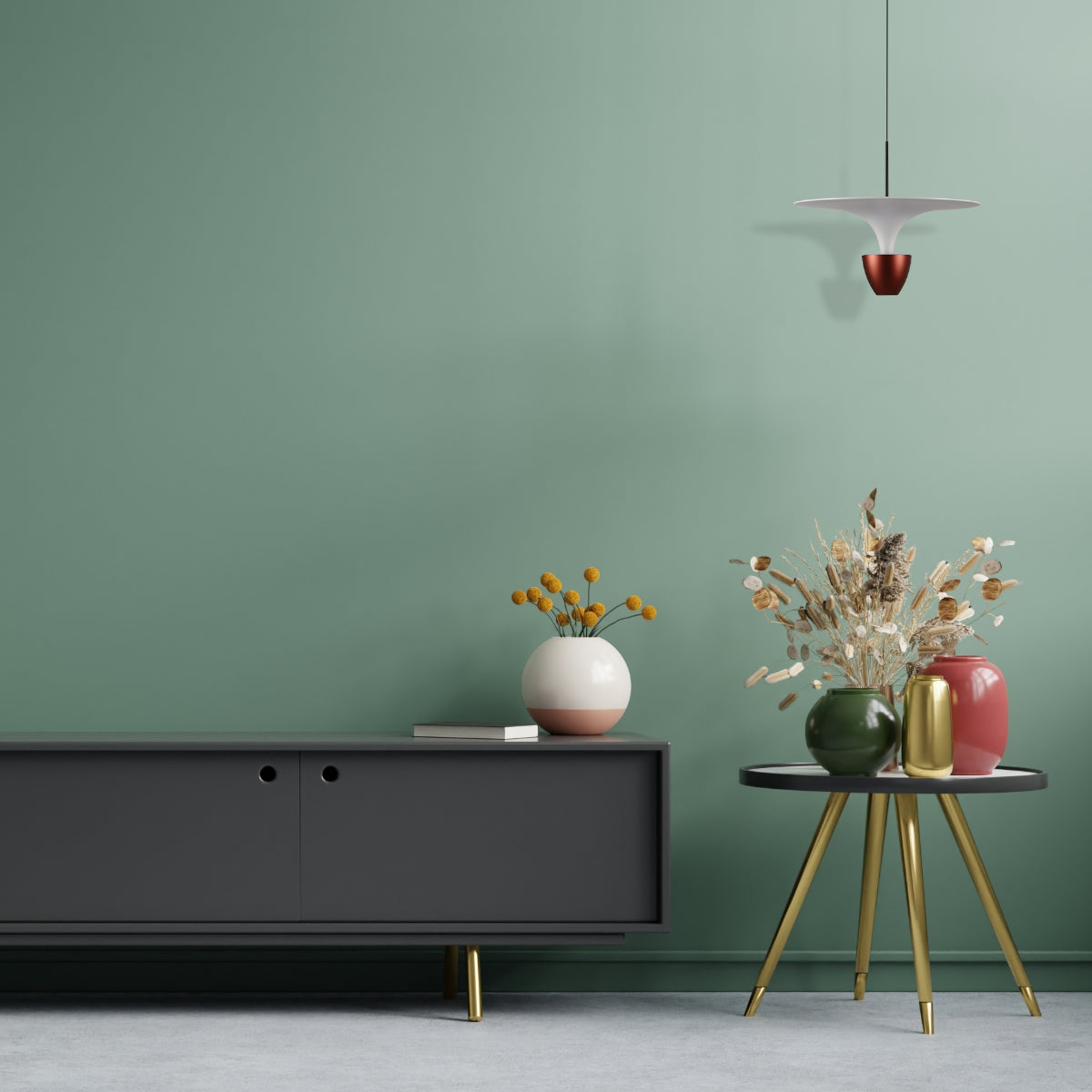 Luz colgante de estilo moderno, perfecta para comedores, con diseño de fuente y funcionalidad de cambio de temperatura de color.