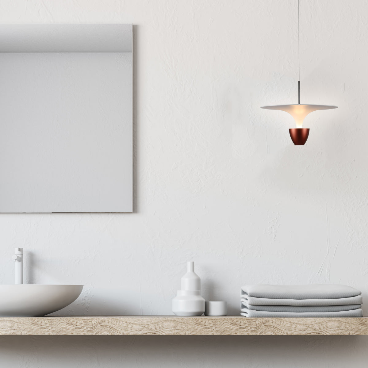 Lámpara colgante de elegante diseño en forma de fuente, perfecta para comedores modernos, proporcionando un ambiente acogedor y estilizado.