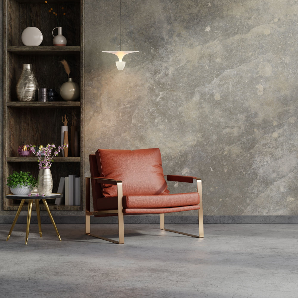 Lámpara de suspensión en diseño de fuente, ideal para salas con decoración contemporánea, ofreciendo luz CCT regulable y estilo elegante.