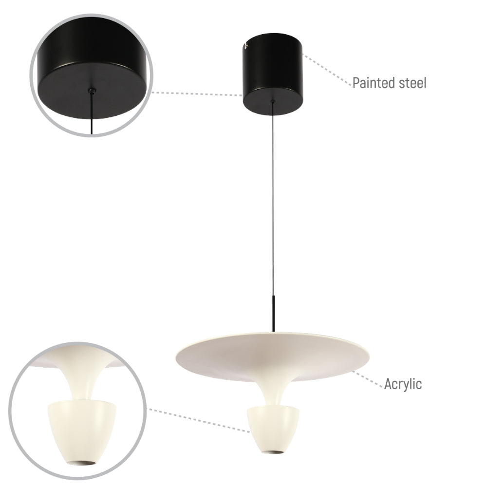 Luz colgante con diseño de fuente, perfecta para salas de estar con decoración contemporánea, incluye ajuste de temperatura de color.
