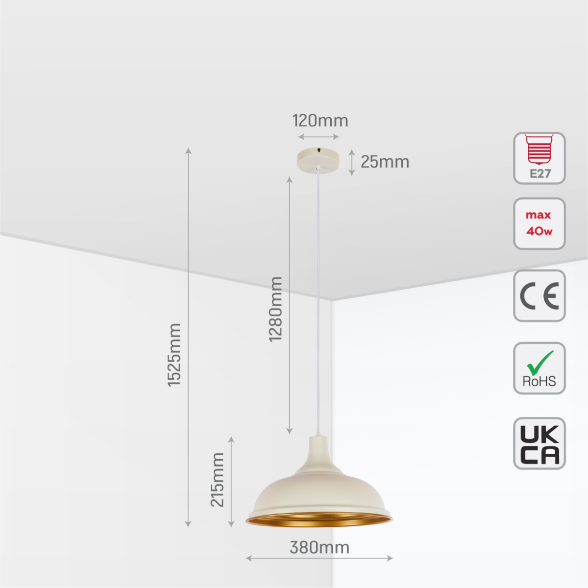 Lámpara colgante moderna con pantalla de metal, perfecta para cocinas con decoración contemporánea y estilo minimalista.