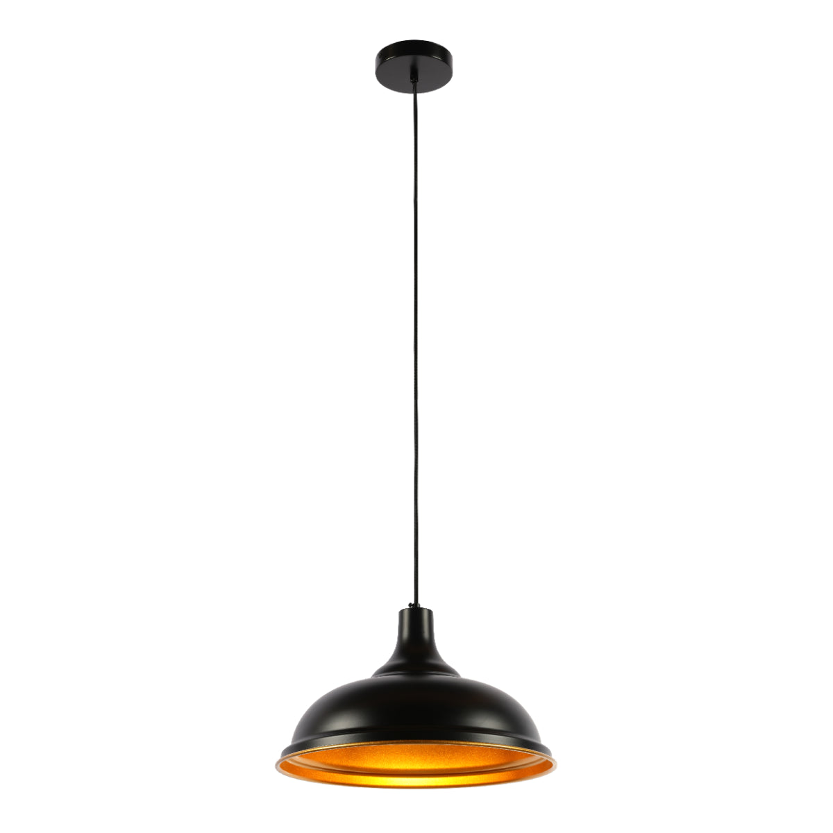 Lámpara colgante moderna de metal, ideal para comedores con decoración contemporánea, aportando estilo y elegancia.