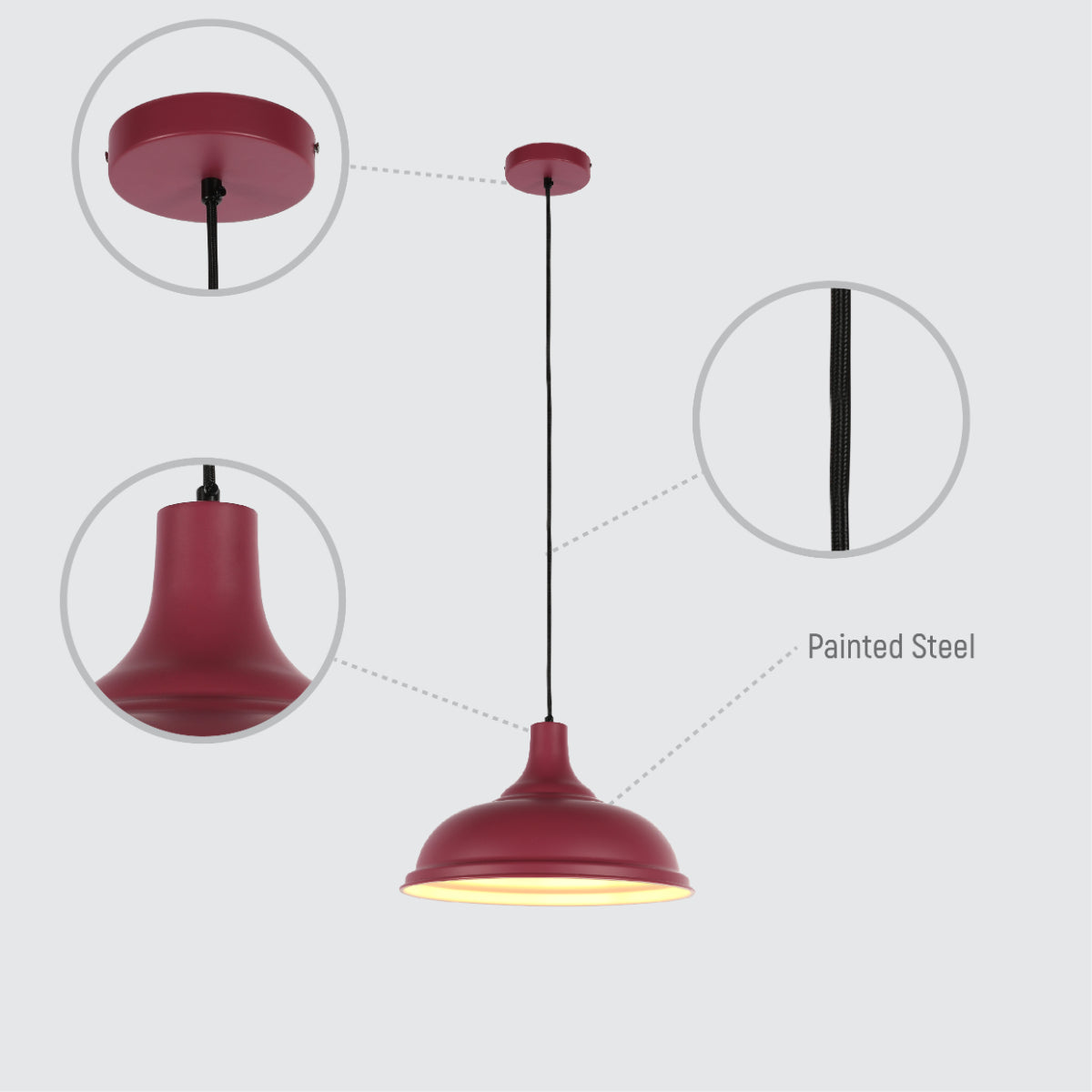 Lámpara colgante moderna de metal de 38 cm, ideal para comedores con decoración contemporánea y elegante.