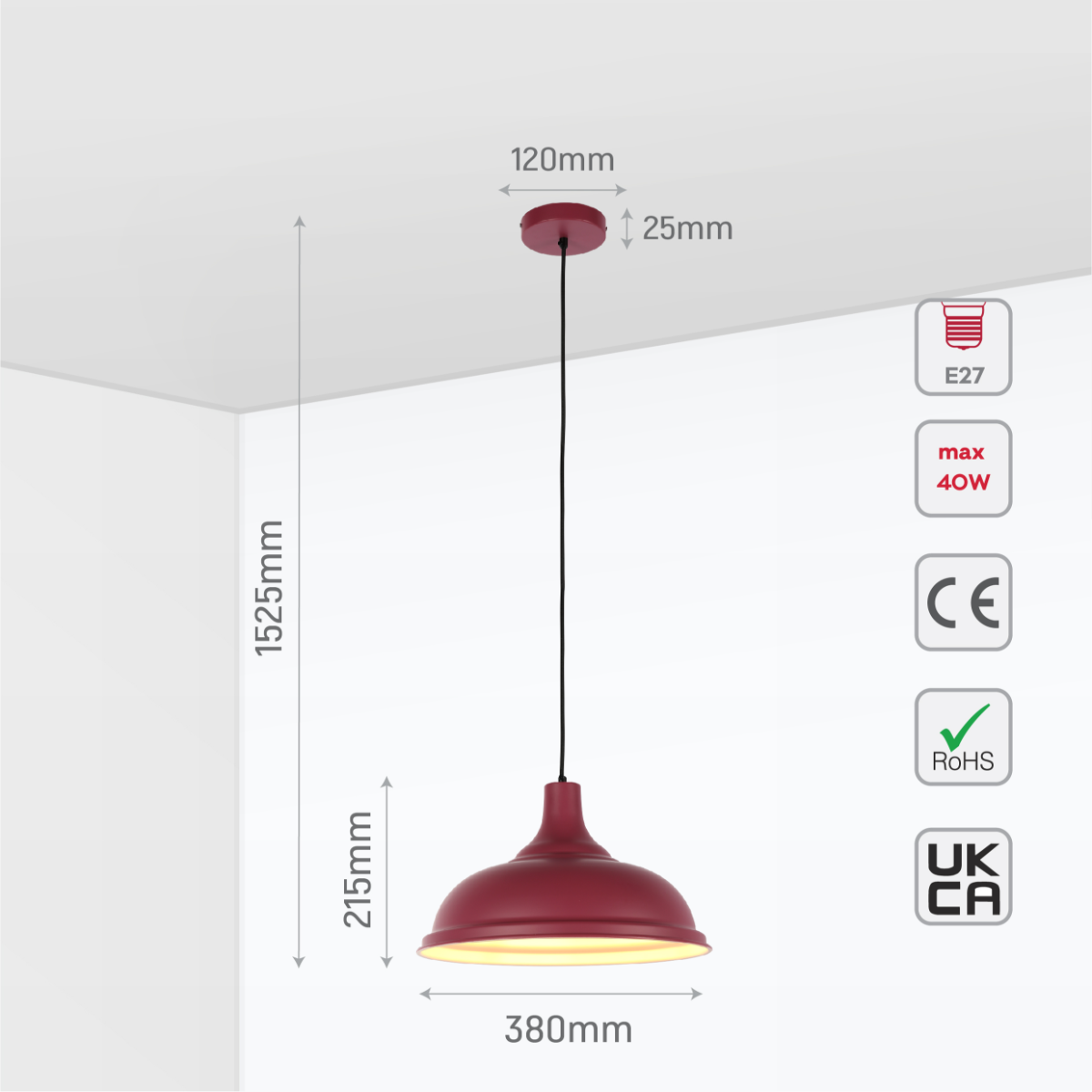 Imagen principal de una lámpara colgante moderna con pantalla de metal, ideal para comedores con decoración contemporánea.