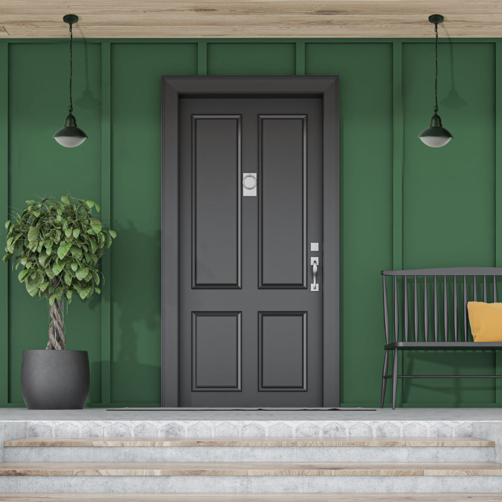 Lámpara de exterior colgante gris oscuro, ideal para terrazas modernas, realzando el estilo contemporáneo de espacios al aire libre.