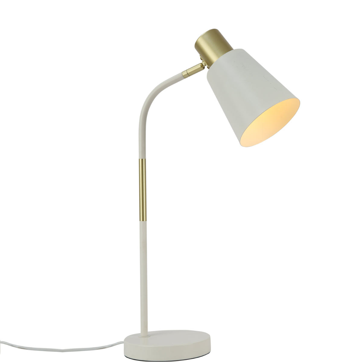 Lámpara de escritorio de curva elegante, ideal para oficinas modernas y mesas de trabajo con un diseño minimalista y contemporáneo.