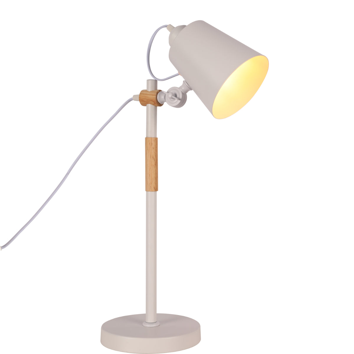 Lámpara de escritorio estilo escandinavo E27, perfecta para oficinas modernas y estudios con decoración minimalista.