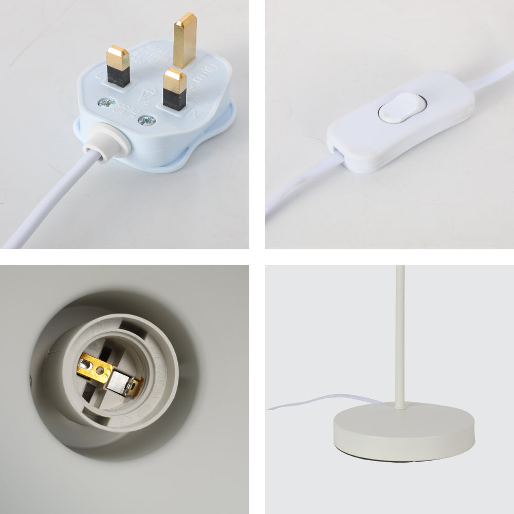 Lámpara de escritorio moderna con acento de madera, ideal para oficinas con estilo contemporáneo y funcionalidad elegante.