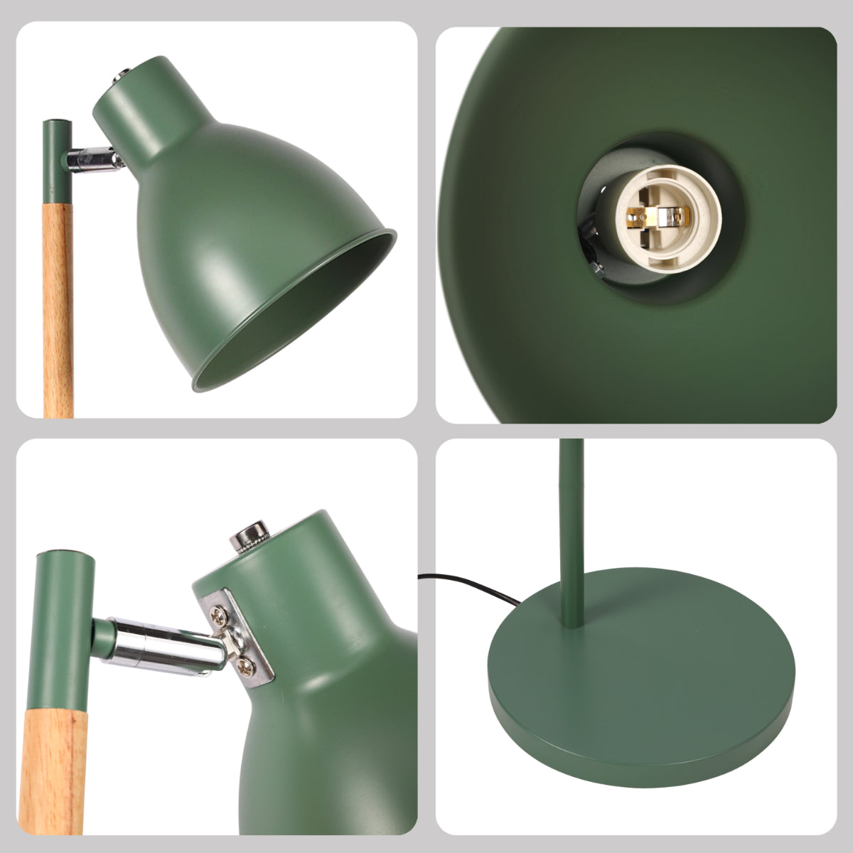 Lámpara de pie nórdica con acentos de madera, ideal para salones contemporáneos con estilo minimalista y elegancia moderna.