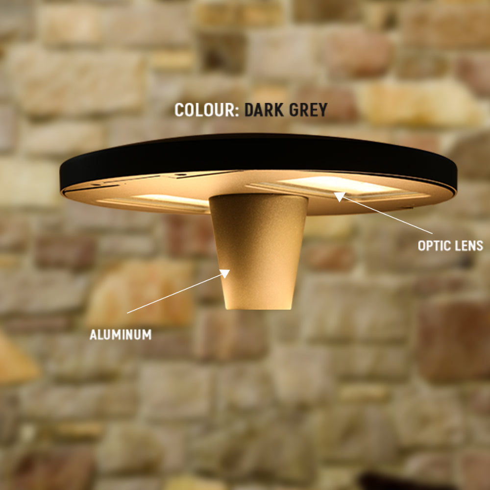 Lámpara de jardín LED de 60W, ideal para caminos y patios, con estilo moderno y regulable en temperatura de color.