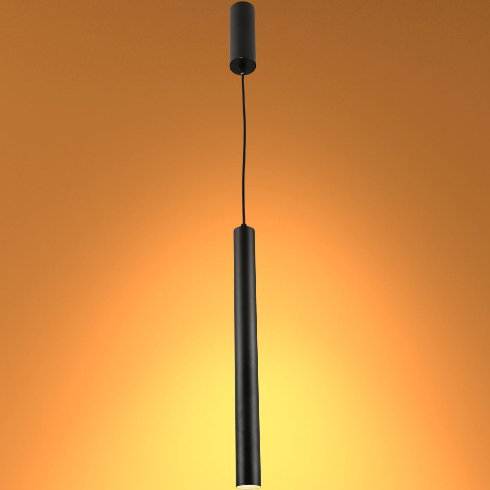 Lámpara de suspensión LED negro de 15W, perfecta para cocinas modernas con una luz blanca fría de 4000K que ilumina espacios contemporáneos.