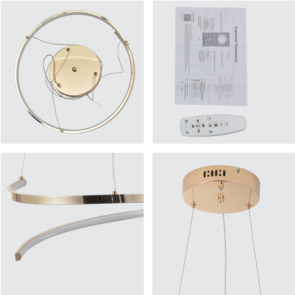 Lámpara colgante de diseño contemporáneo nórdico, ideal para iluminar comedores modernos, con control remoto y función de atenuación.