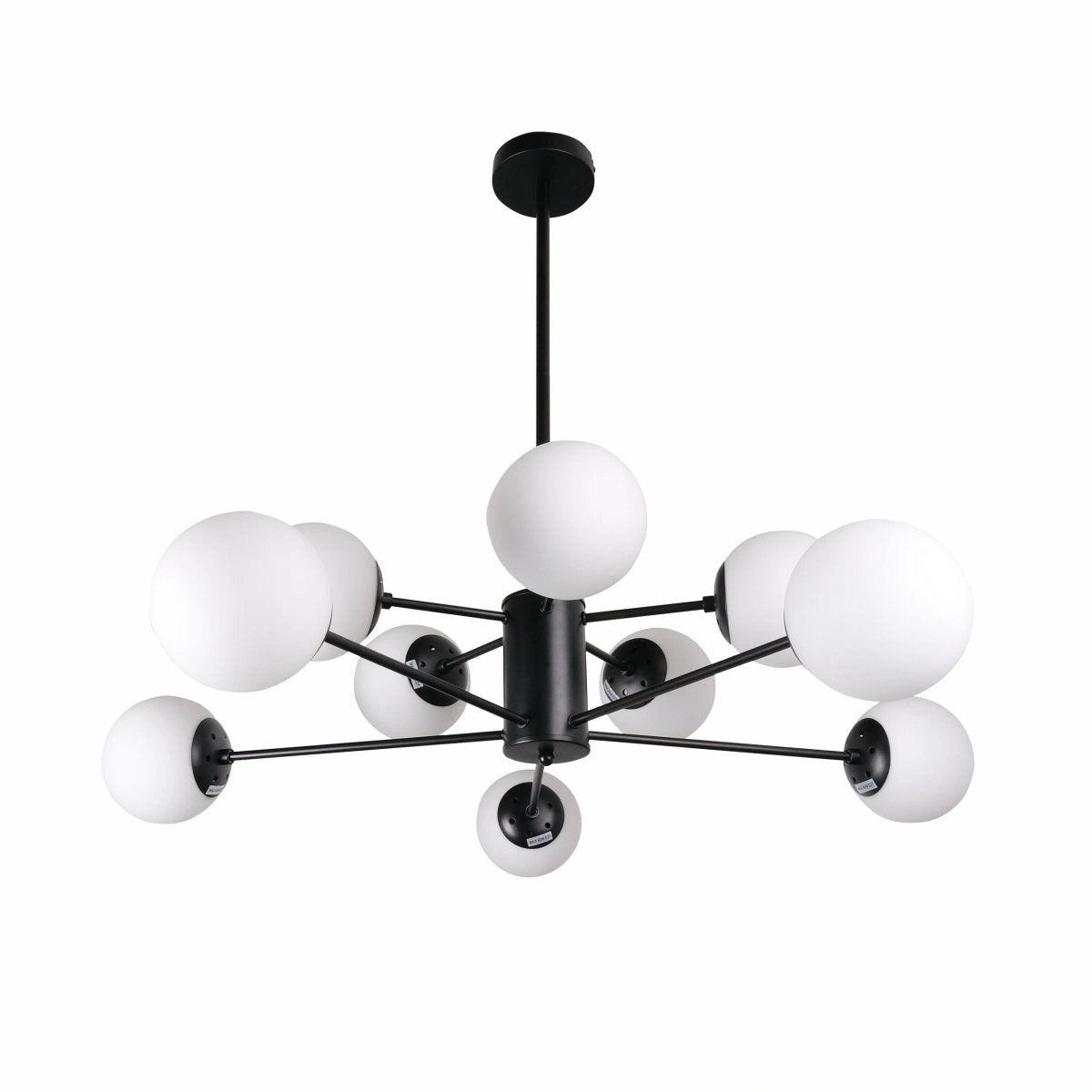 Main image of Snowflake Opal Globe Glass Black Body Ceiling Light with 10xE27 Fittings | TEKLED 159-17424